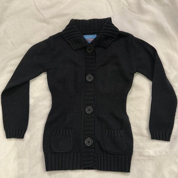 Nautica Girls School Uniform Cardigan Sweater Size Girls LG 6 - Navy - Picture 3 of 15